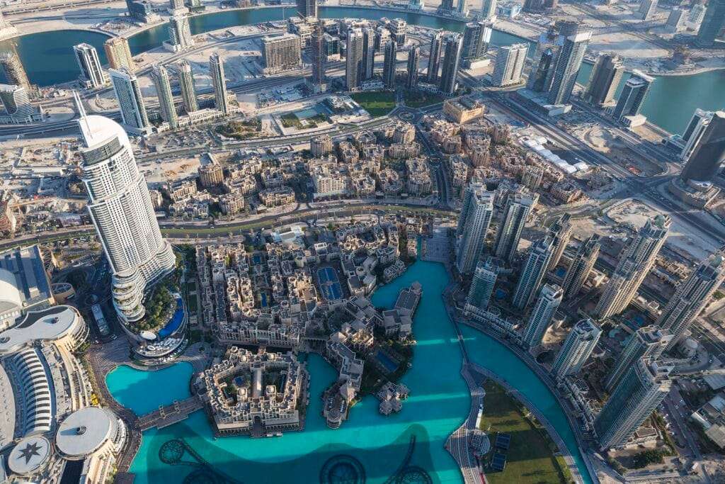 aerial view dubai city from top tower 2 1